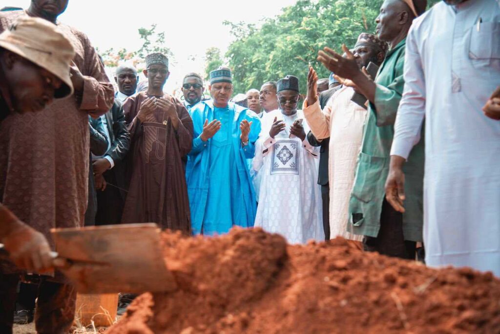 Minister of Information, Mohammed Idris, lays to rest, mother-in-law, Hajia Hauwa Yakub Usman at Gudu Cemetery, Abuja