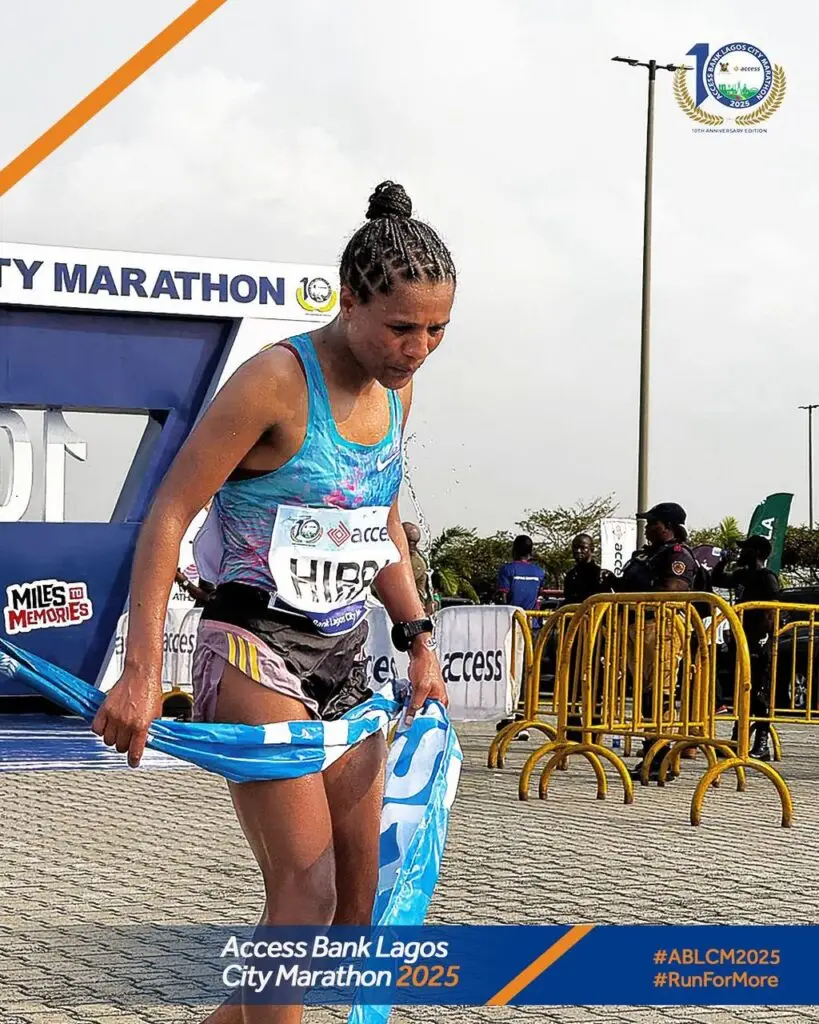 Ethiopia's Bedatu Hirpa emerge first woman to cross the finish line at the Access Bank Lagos City Marathon 2025
