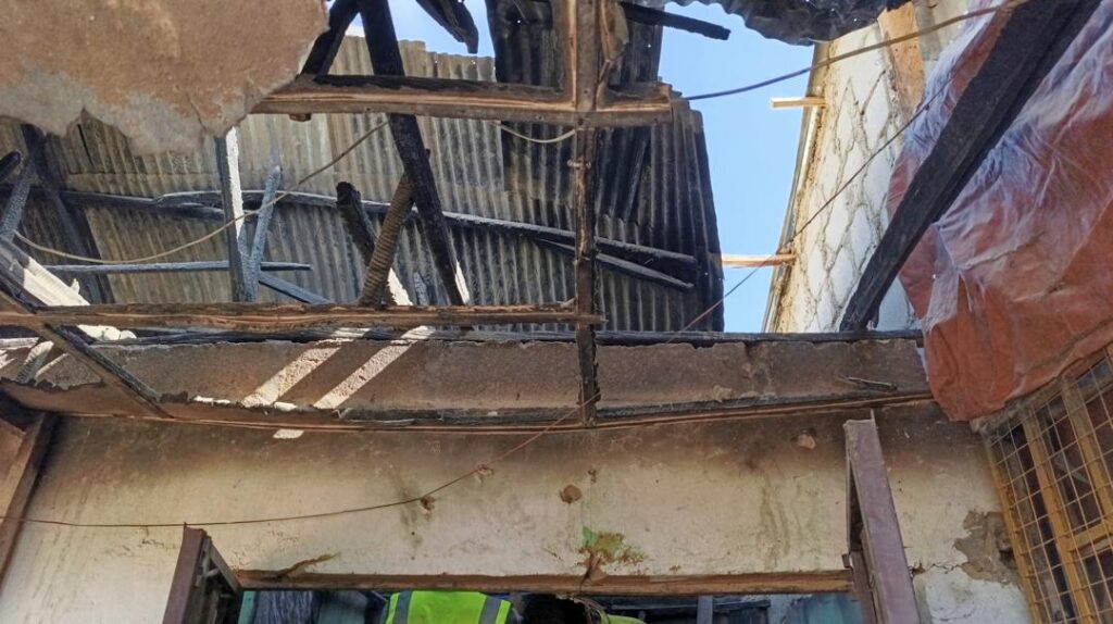 Building affected in fire disaster in Toro Federal Constituency in Bauchi State
