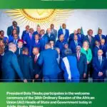 Nigeria's President, Asiwaju Bola Ahmed Tinubu, participates in the welcome ceremony of the African Union (AU) Summit 2025 in Addis Ababa, Ethiopia