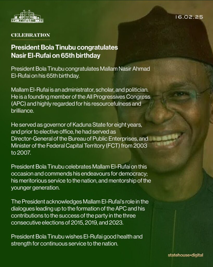 Mallam Nasir El-Rufai At 65