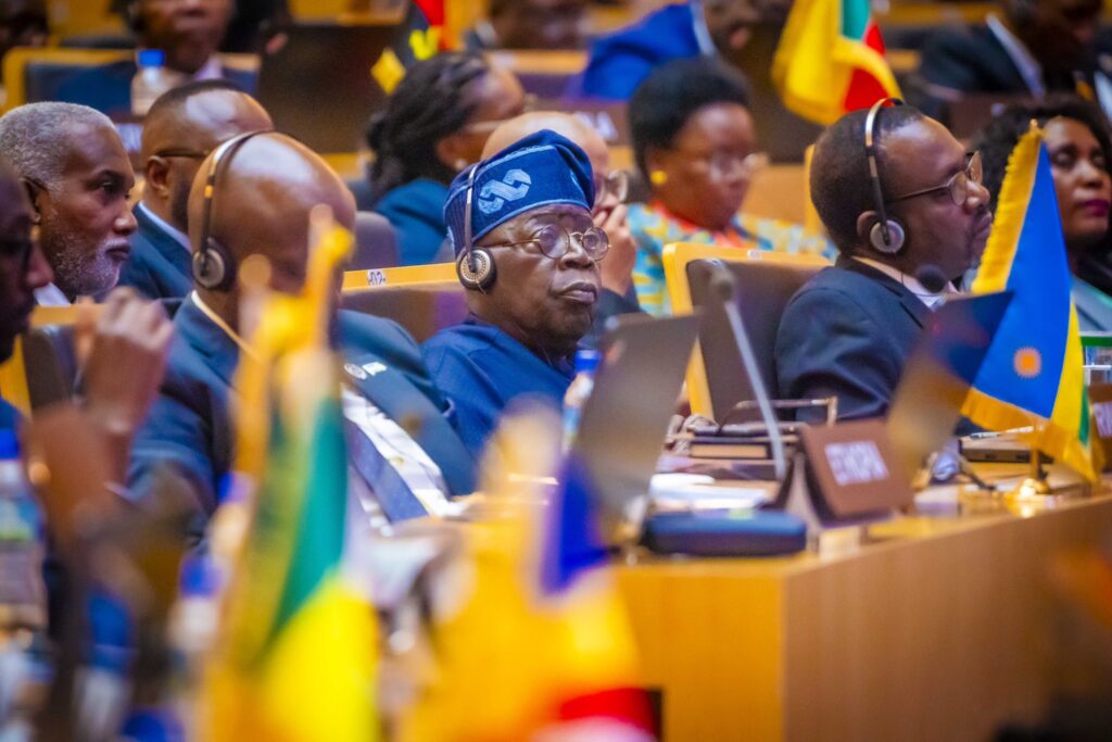 Nigeria's President, Bola Tinubu, at the African Union (AU) Summit 2025 in Addis Ababa, Ethiopia