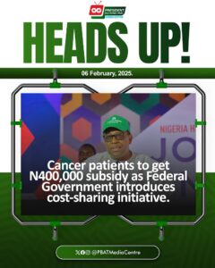 'Cancer patients to get ₦400,000 subsidy as FG introduces cost-sharing initiative'