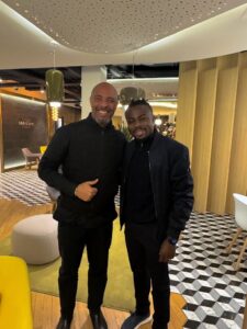 Super Eagles manager, Eric Chelle, with Fulham midfielder, Alex Iwobi