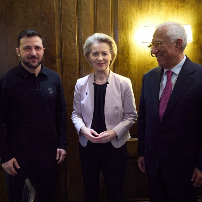 President of Ukraine, Volodymyr Zelenskyy | EU Commission President, Ursula Von der Leyen | President of the European Council, António Costa