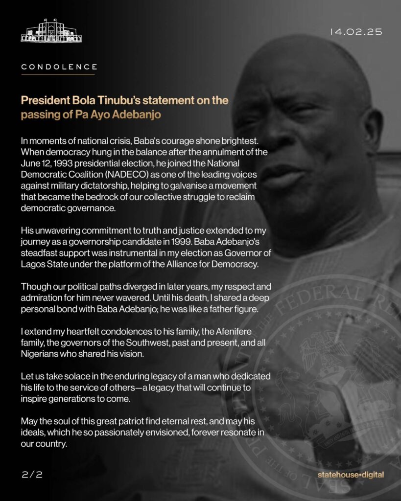 Pa Ayo Adebanjo Passes At 96