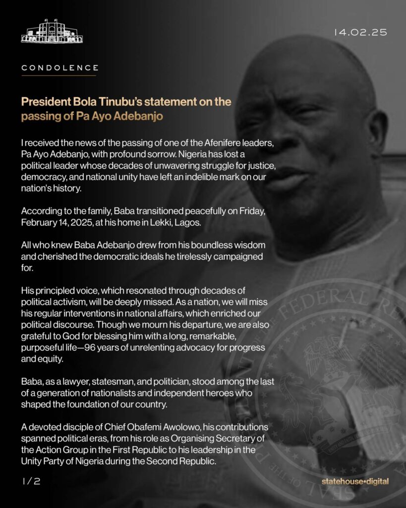 Pa Ayo Adebanjo Passes At 96
