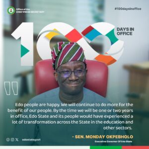 APC congratulates Edo Governor Okpebholo on his first 100 days in office