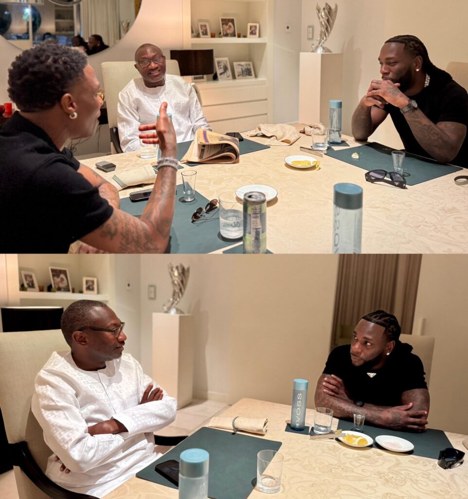 Femi Otedola host Wizkid and Burna Boy at his Lagos home
