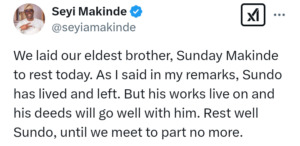 Governor of Oyo State, Seyi Makinde, lays eldest brother, Sunday Makinde, to rest on Friday 7 February, 2025