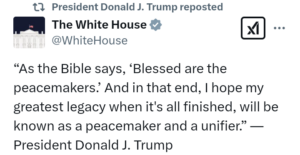 President Donald Trump during a prayer session at the Oval office, White House