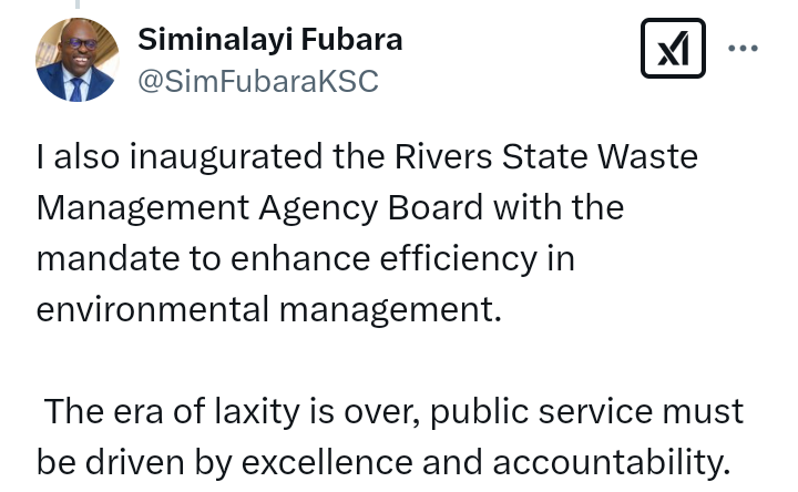 Governor of Rivers State, Siminalayi Fubara, swear in Chairmen and members of Rivers State House of Assembly Service Commission