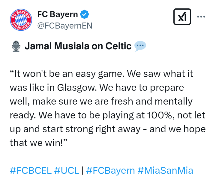 "It won't be an easy game" - Jamal Musiala says ahead of Bayern Munich V Celtic UCL 2024/25 Knockout Play-off on Tuesday 18 February, 2025 at Allianz Arena, Munich