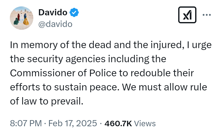 Davido releases take following violence in Osun State