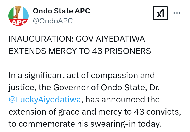 Lucky Aiyedatiwa sworn in as 7th Governor of Ondo State on Monday 24 February, 2025