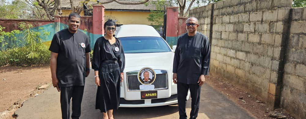 Humphrey Nwosu: Photos - Peter Obi joins family to receive body of former NEC Chairman