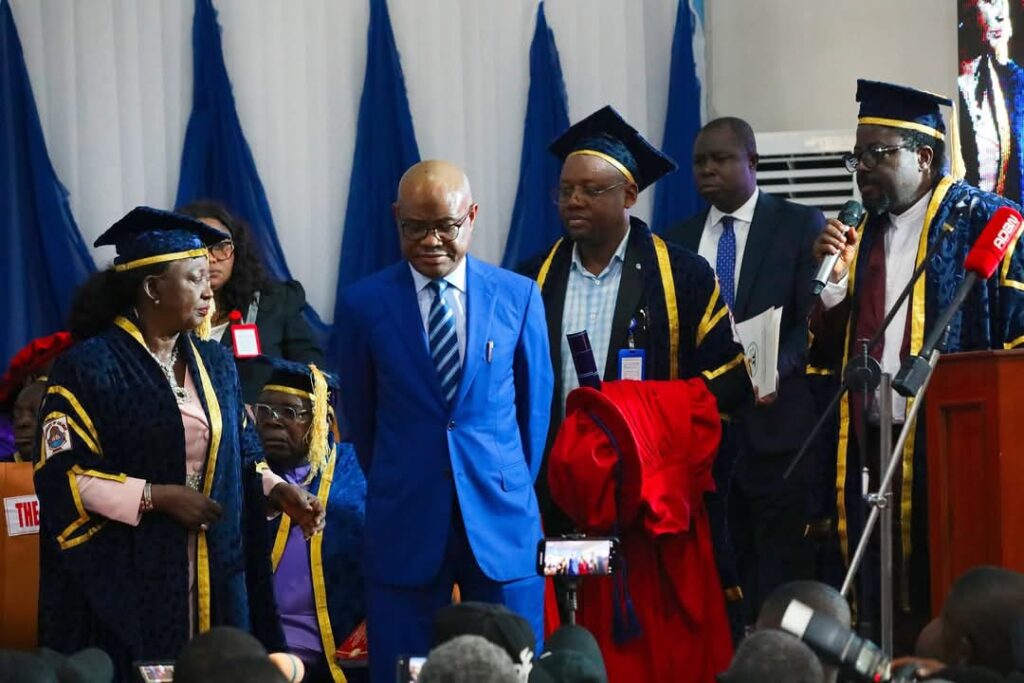 Photos: Wike 'happy' after being conferred with Honorary Doctorate Degree in Law by UNICAL