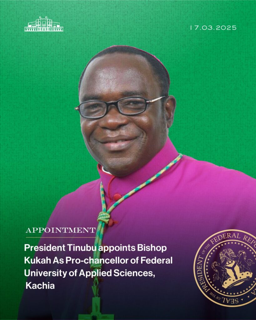 President Tinubu appoints Bishop Kukah as Pro-Chancellor of Federal University of Applied Sciences, Kachia