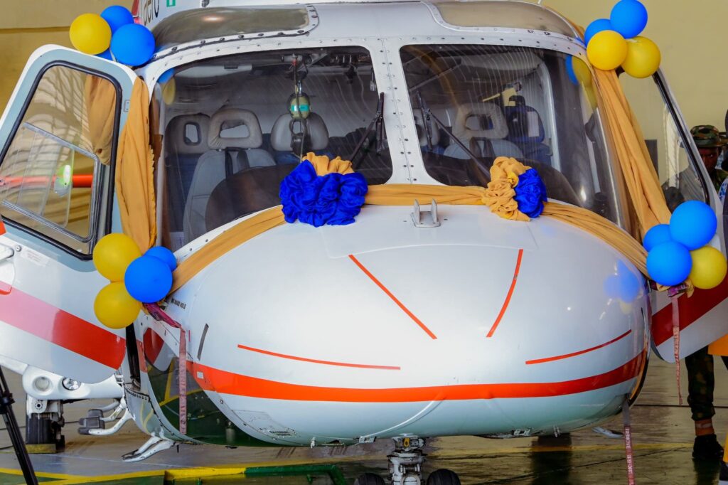 Rivers State: Governor Fubara presents to the Nigerian Air Force Rivers State owned AW139 Helicopter 'to mitigate the issues of oil theft & criminal activities'