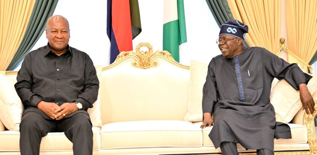 Photos: President Mahama visits President Tinubu at Presidential Villa