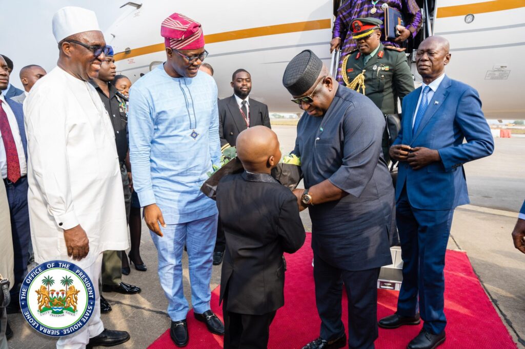 President of Sierra Leone, Julius Maada Bio, received by Governor of Oyo State, Seyi Makinde, in Ibadan