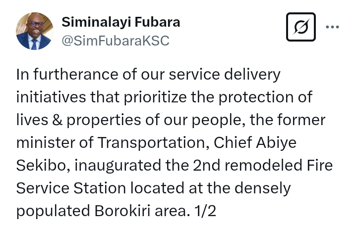 Rivers State: Remodeled Fire Service Stations inaugurated