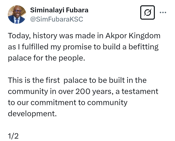 Rivers State: Governor Fubara fulfils promise to build 'befitting' Palace for people of Akpor Kingdom