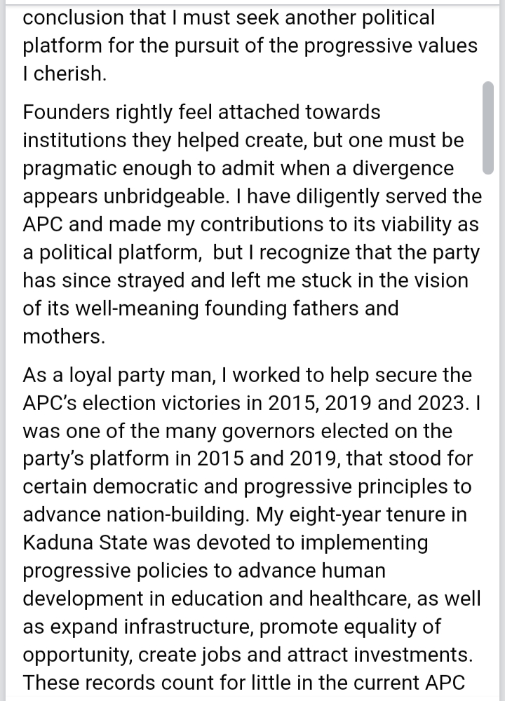 Nasir El-Rufai dumps APC for SDP