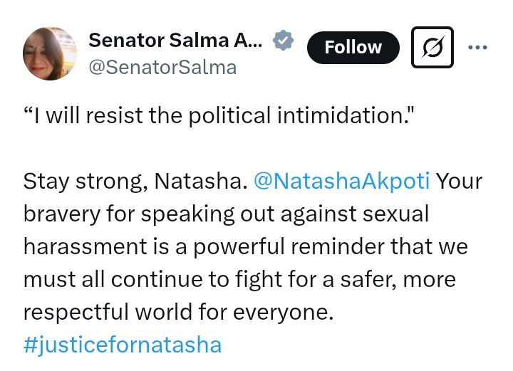 Akpabio V Natasha: 'Stay strong. We must continue to speak out against s*xual harassment for a safer world' - Canadian Senator Ataullahjan