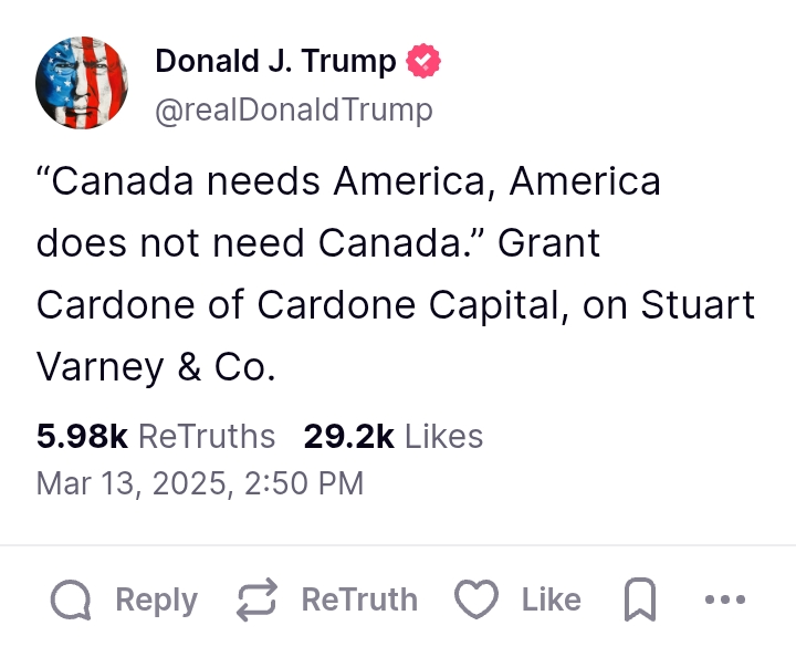 US-Canada: 'Canada needs America, America does not need Canada' - President Trump