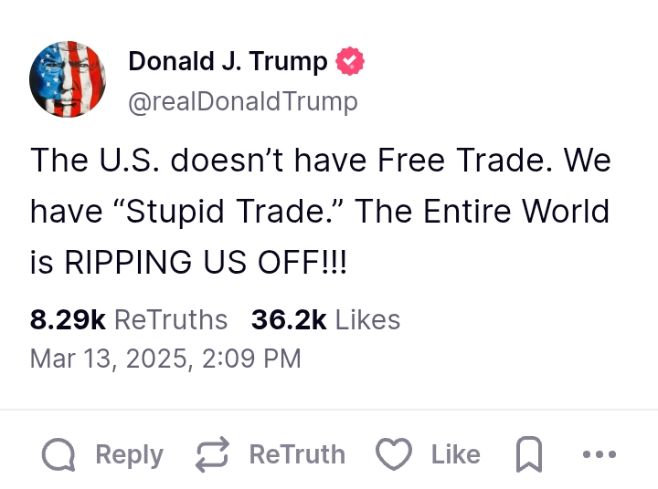 United States: 'The U.S. have 'stupid trade', the entire world is ripping us off' - President Trump