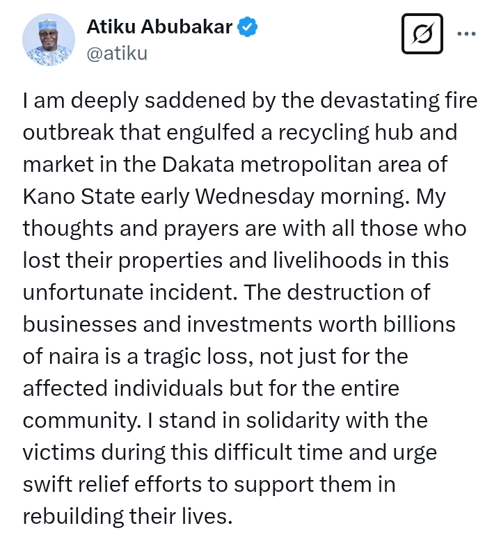 Fire At Market In Kano: 'Businesses and investments worth billions of Naira destroyed'