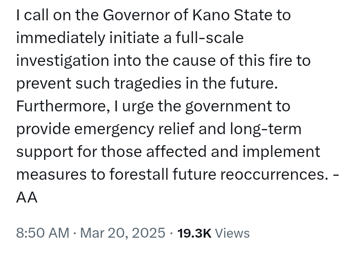 Fire At Market In Kano: 'Businesses and investments worth billions of Naira destroyed'