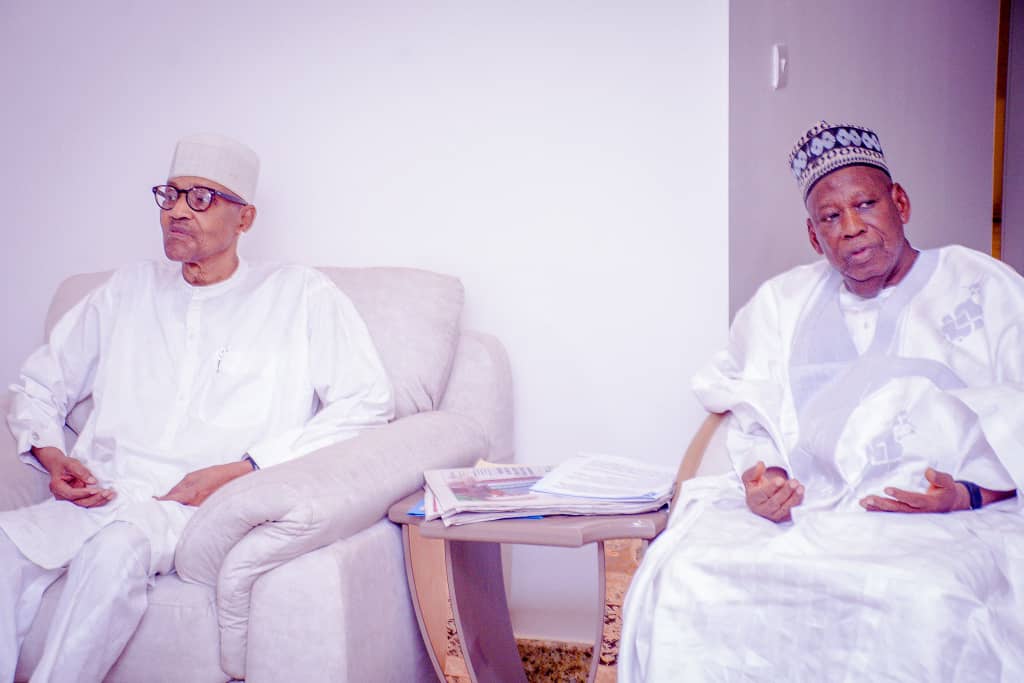 Photos: APC NWC led by Ganduje visits Buhari at his residence