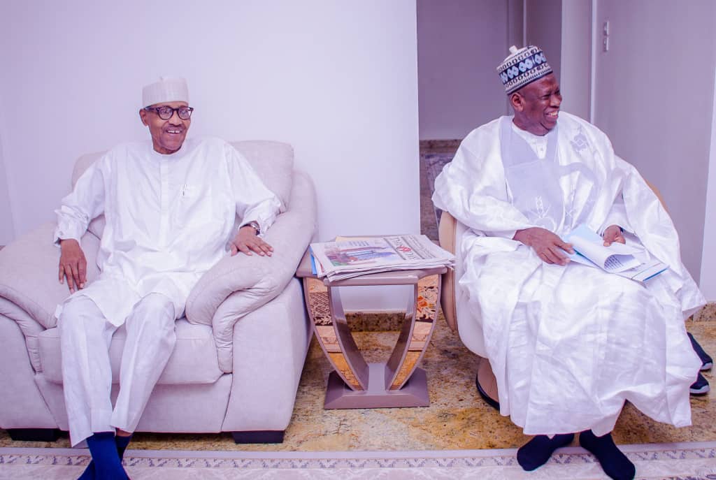 Photos: APC NWC led by Ganduje visits Buhari at his residence