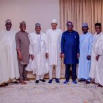 Photos: APC NWC led by Ganduje visits Buhari at his residence
