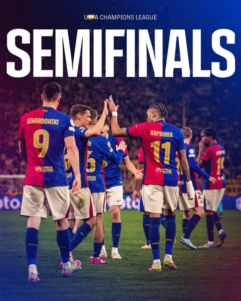 Uefa Champions League 2024/25: Dortmund 3-1 Barcelona - Guirassy hat-trick fruitless as Catalans advance to semis