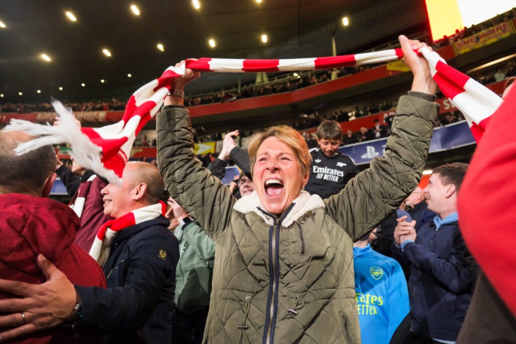 Uefa Champions League 2024/25: Arsenal 3-0 Real Madrid – Photos of Gunners fans wildly celebrating stunning victory