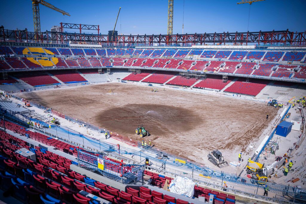 Camp Nou under renovation