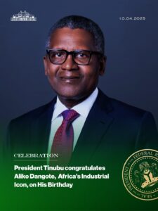 Dangote At 68: 'His life embodies hard work, generosity and faith in Nigeria's potential' - President Tinubu