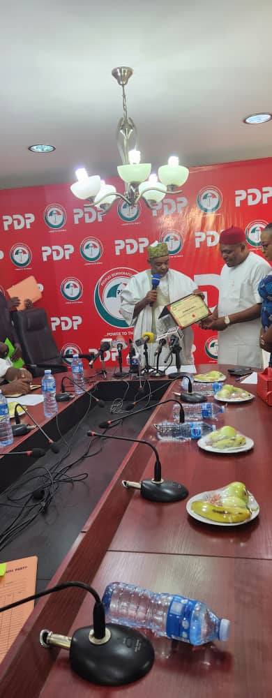 Anambra State Guber 2025: Photos - Presentation of Certificate of Return to PDP candidate, Ezenwafor