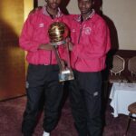 Old photo of Finidi George and ‘great’ Kanu Nwankwo with Intercontinental Trophy