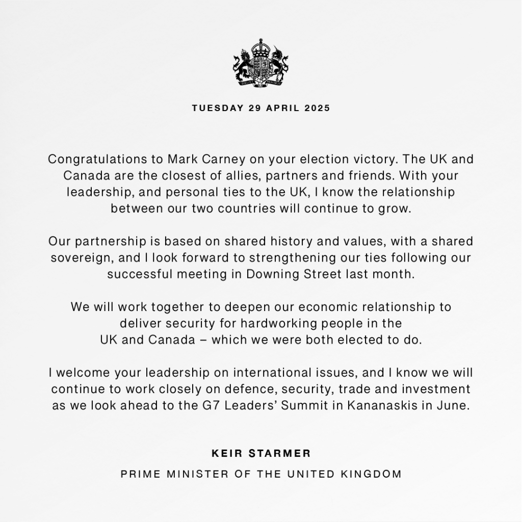 Canada Election 2025: PM Starmer congratulates Carney, says, 'we will work together to deepen our economic relationship'