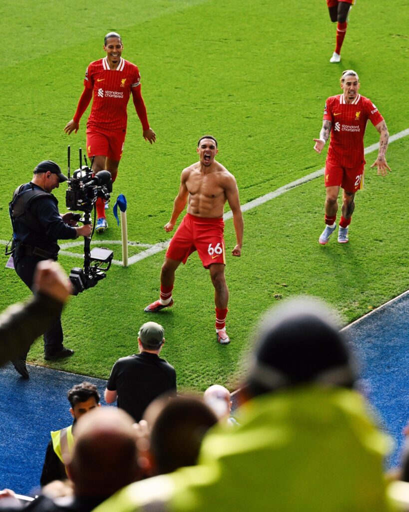 Premier League 2024/25: Leicester 0-1 Liverpool – Photos of Trent Alexander-Arnold’s wild celebration after scoring winner