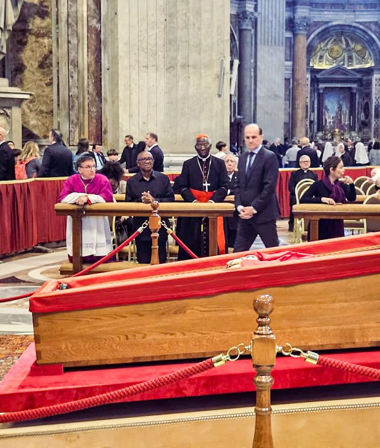 Pope Francis Passes At 88: Photos - Peter Obi join thousands of mourners at St. Peter’s Basilica to pay last respects to His Holiness