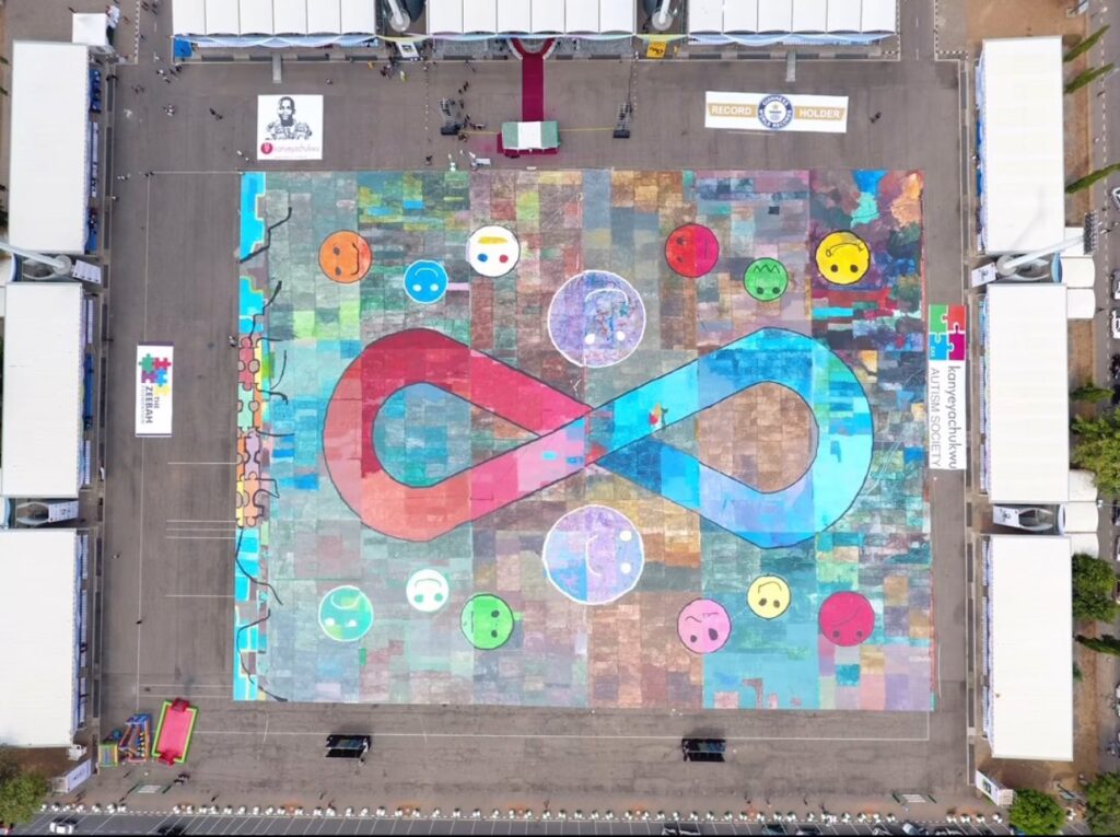 President Tinubu congratulates Kanye Tagbo-Okeke after creating 'the largest art canvas in the world at 12,303.87square meters'