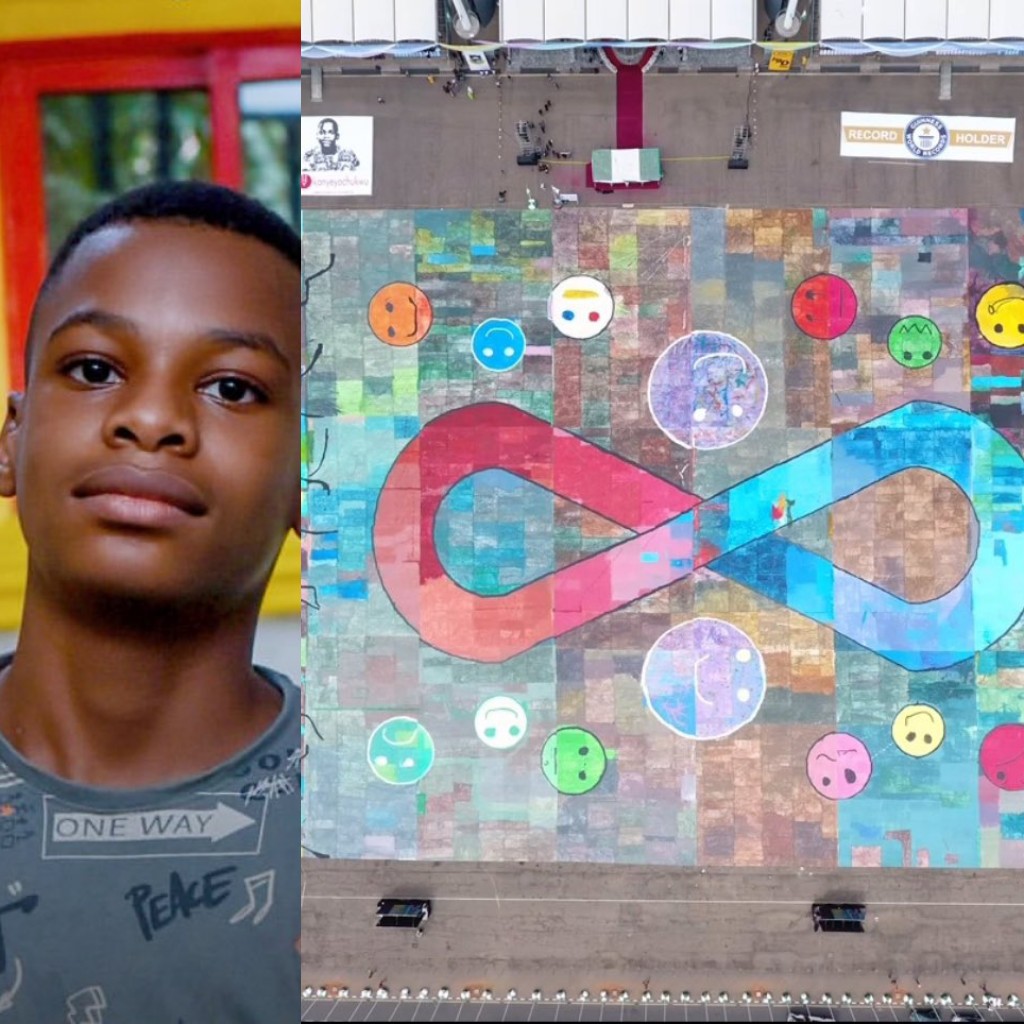 President Tinubu congratulates Kanye Tagbo-Okeke after creating ‘the largest art canvas in the world at 12,303.87square meters’