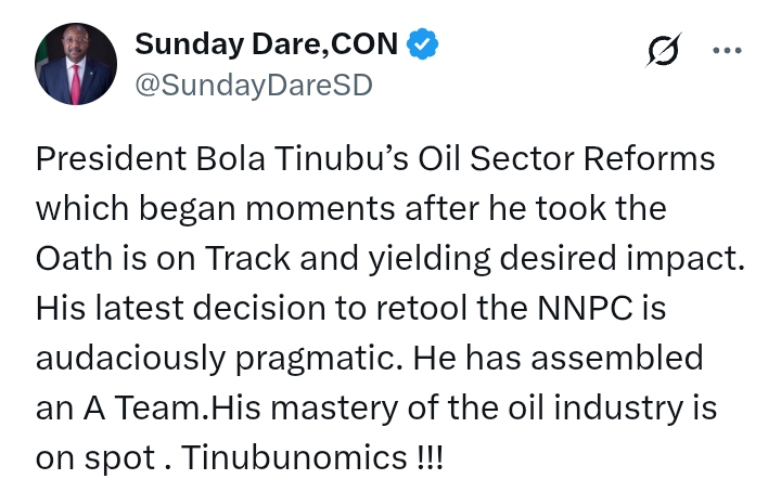 Tinubunomics: 'President Tinubu's latest decision to retool the NNPC is audaciously pragmatic' - Presidency says after appointment of new Chairman, GCEO