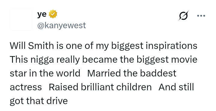 'Will Smith is one of my biggest inspirations' - Kanye West
