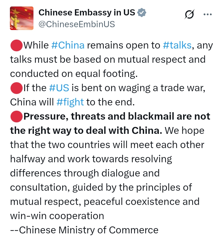 Trump Tariffs: 'If the US is bent on waging a trade war, China will fight to the end' - Chinese Embassy in US